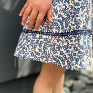 フリル袖花柄キッズワンピース