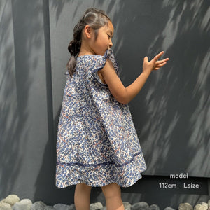 フリル袖花柄キッズワンピース
