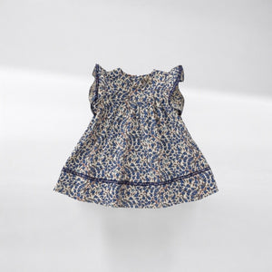 フリル袖花柄キッズワンピース