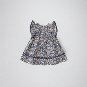 フリル袖花柄キッズワンピース