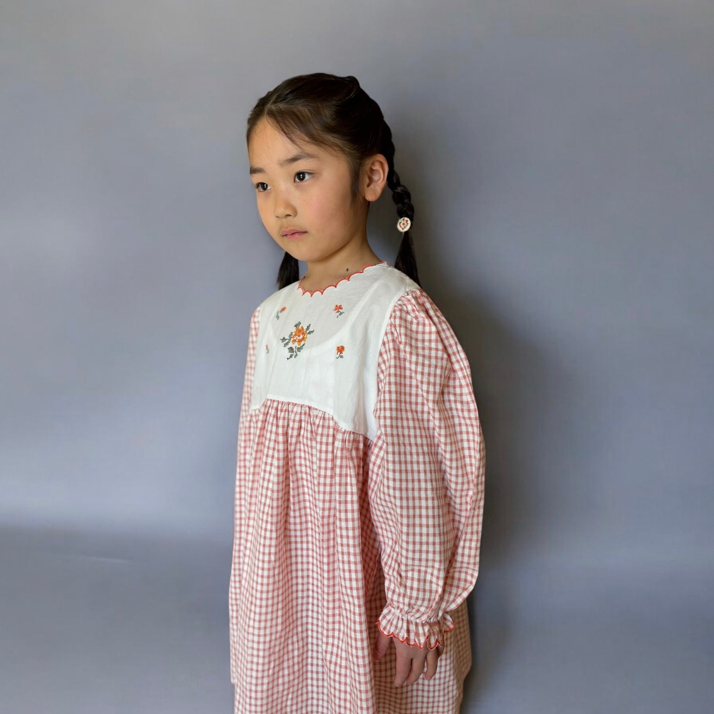 Rosy Gingham Memories Dress