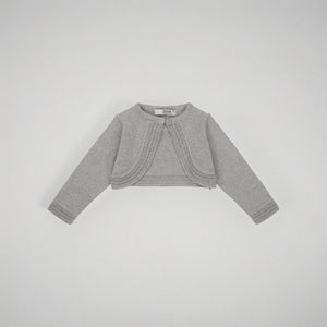 ユニセックスグレーベビーニットカーディガン