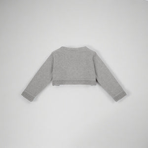 ユニセックスグレーベビーニットカーディガン