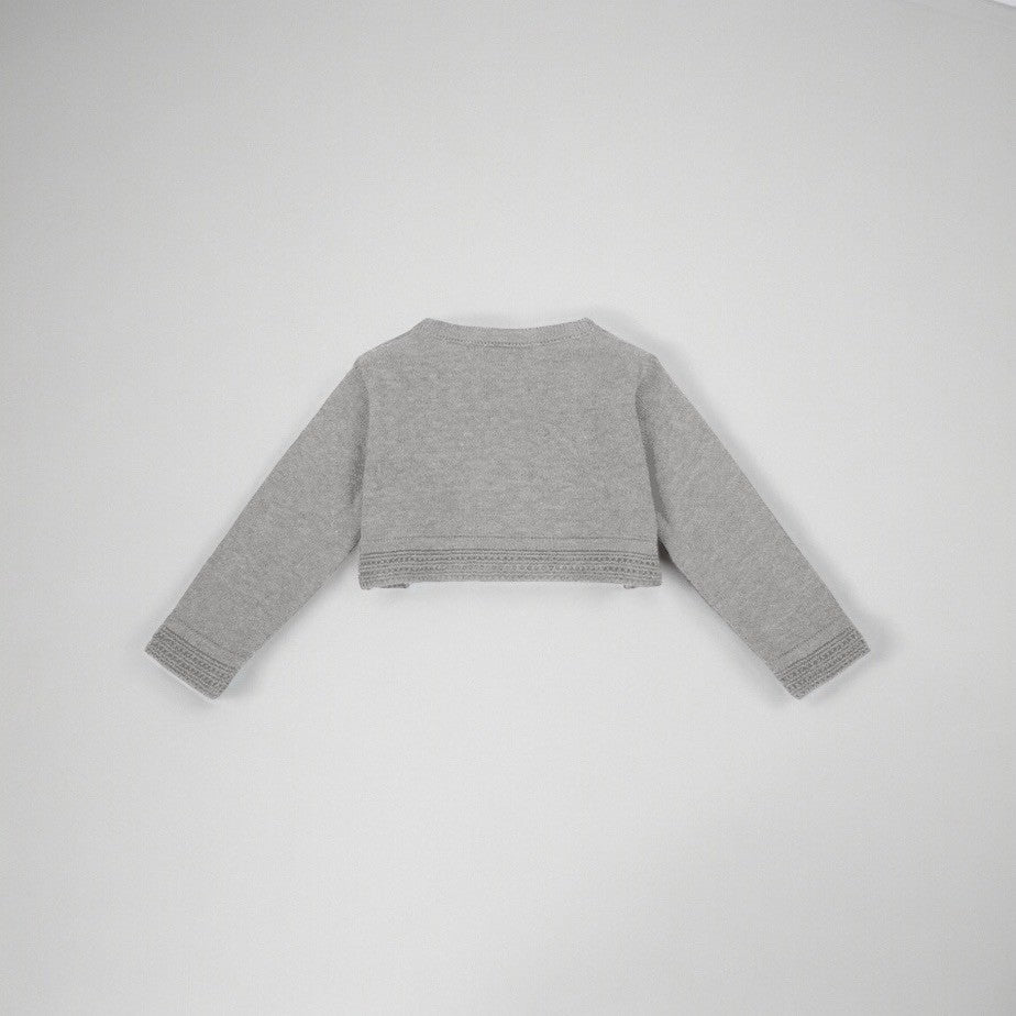 ユニセックスグレーベビーニットカーディガン