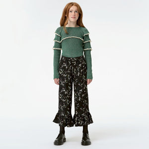 緑色ニットトップスセーター