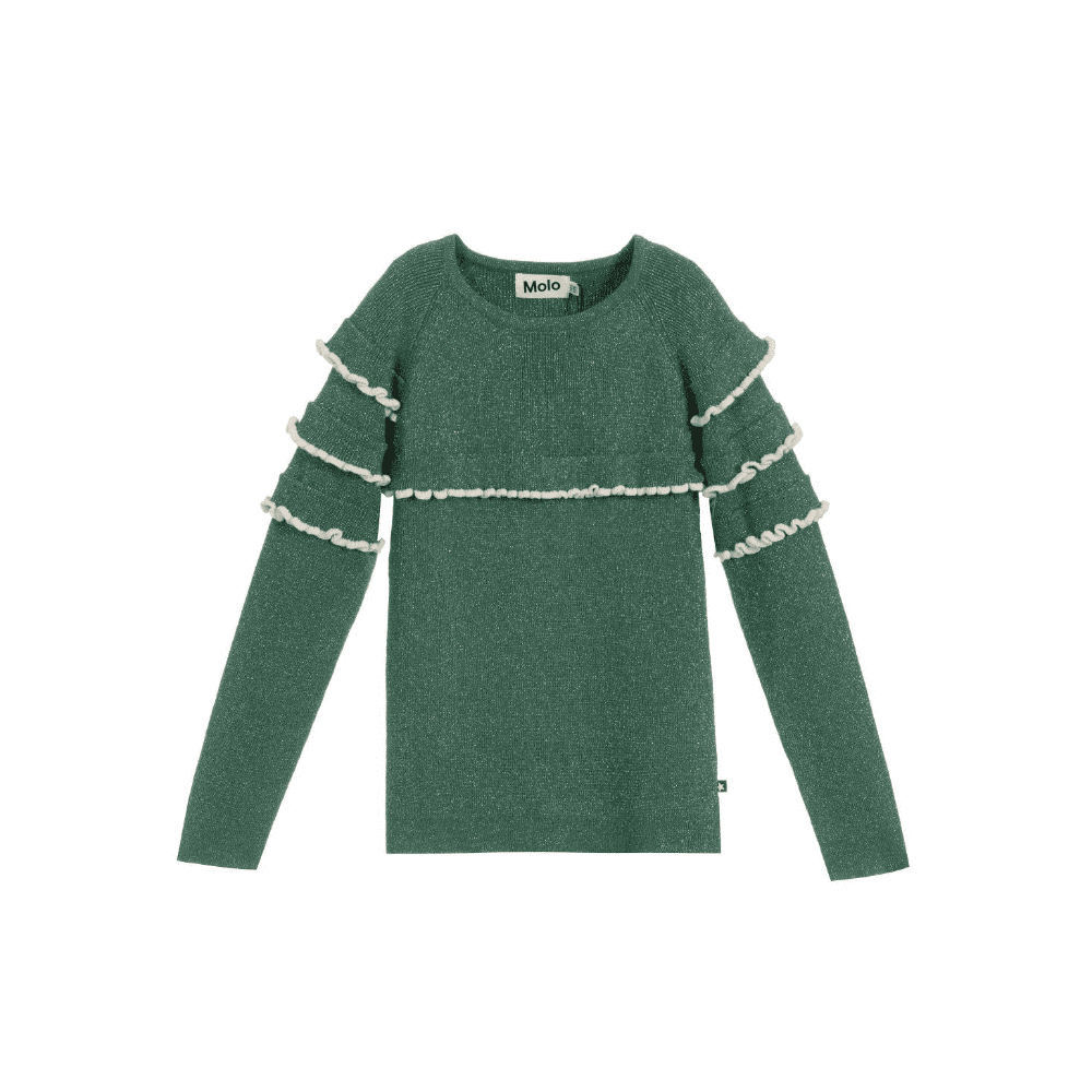Molo緑シルバーラメセーター