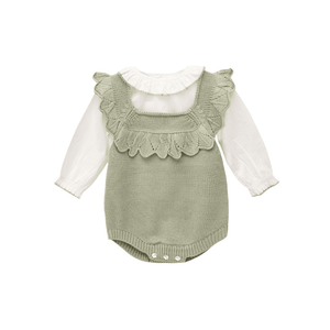 オリーブグリーンベビーロンパースセットアップ