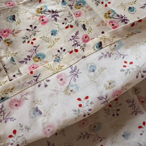 上品な花柄長袖ブラウス 女の子用 コットン素材 レースカラー付き キッズトップス