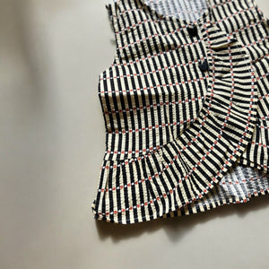 レトロシックなストライプ柄のキッズセットアップ