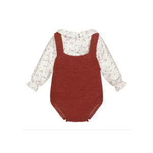 小鳥柄ベビートップス&ベビーロンパースセット