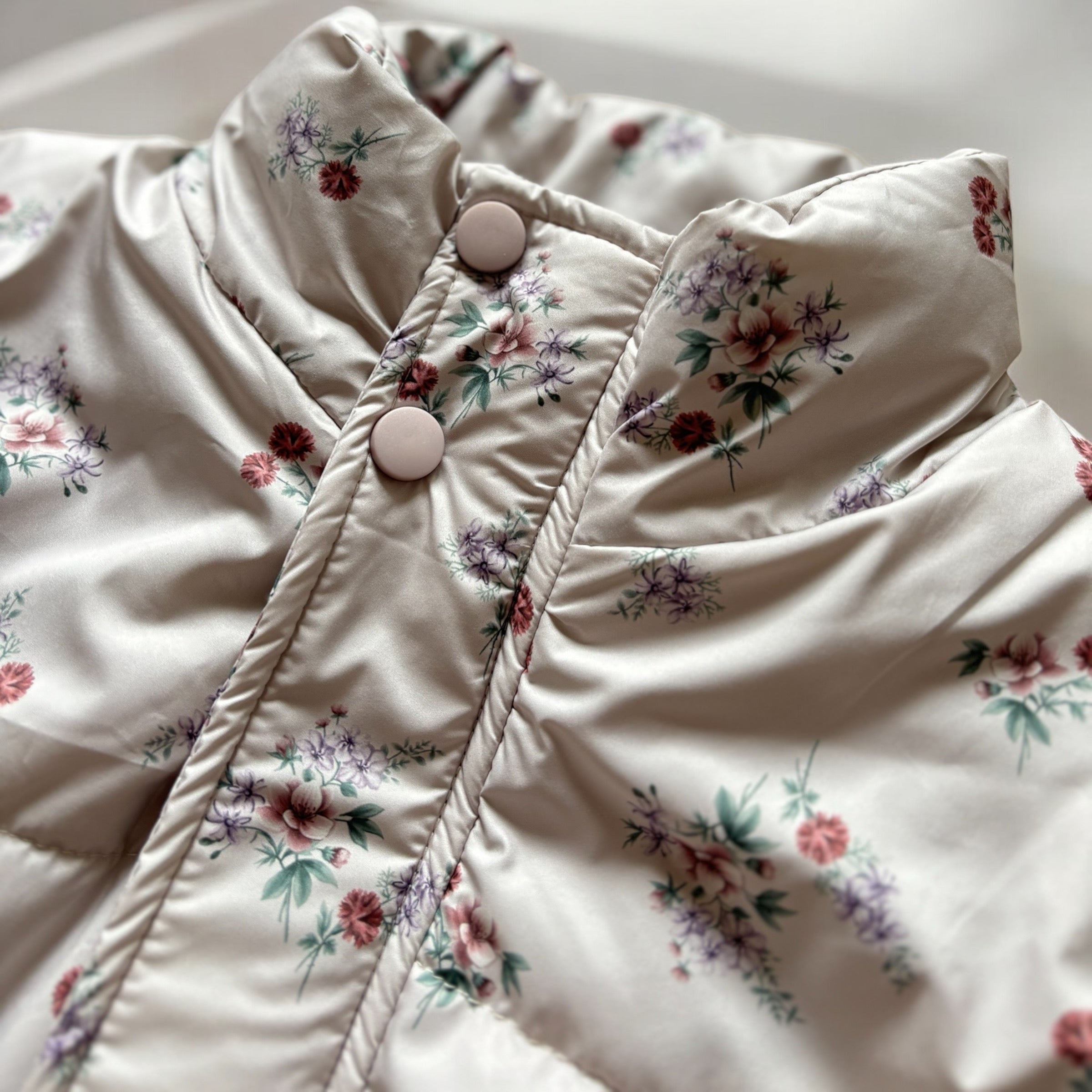 キッズアウター|パッチワーク|花柄|コットン素材|アイボリー|mutta.