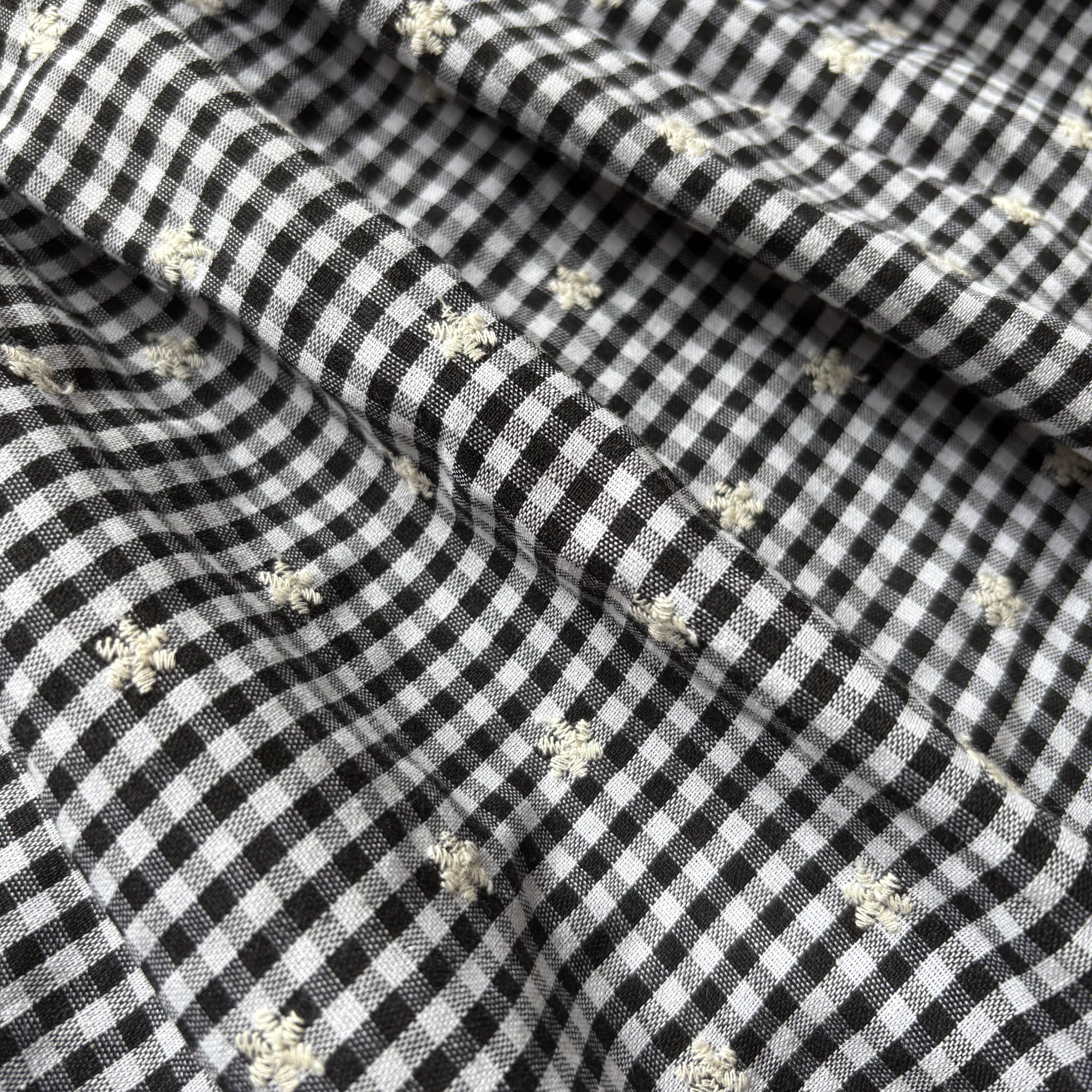 Checkered Lace Blossom set|刺繡入り女の子子供服|セットアップ